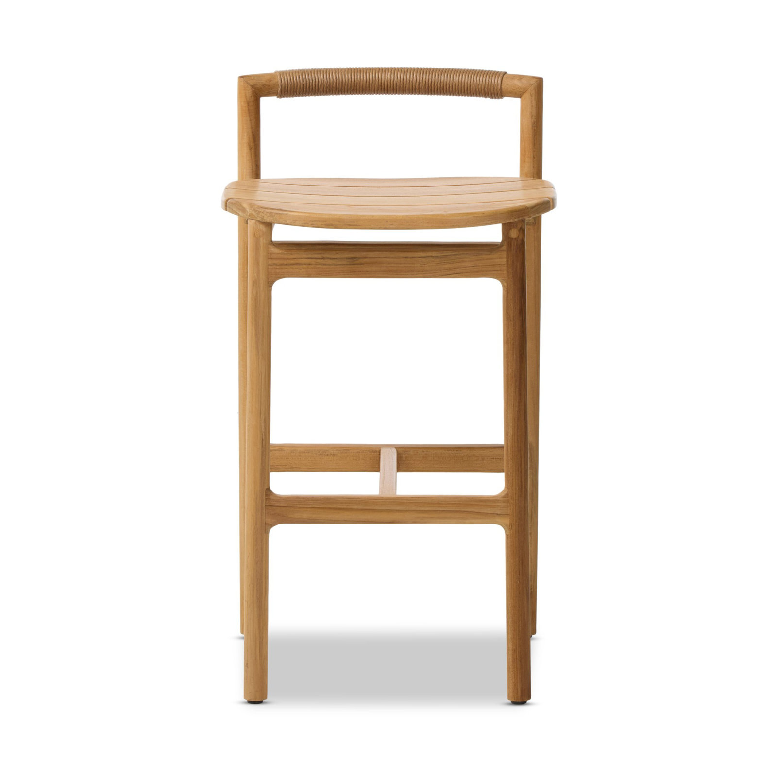 Osmin Teak Outdoor Bar Stool, 23.81"