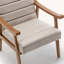 Fauteuil d'appoint de style Mid-Century moderne, fauteuil en microfibre d'aspect cuir avec structure en bois massif avec accoudoirs à structure ouverte, siège et coussin de dossier rembourrés pour le salon