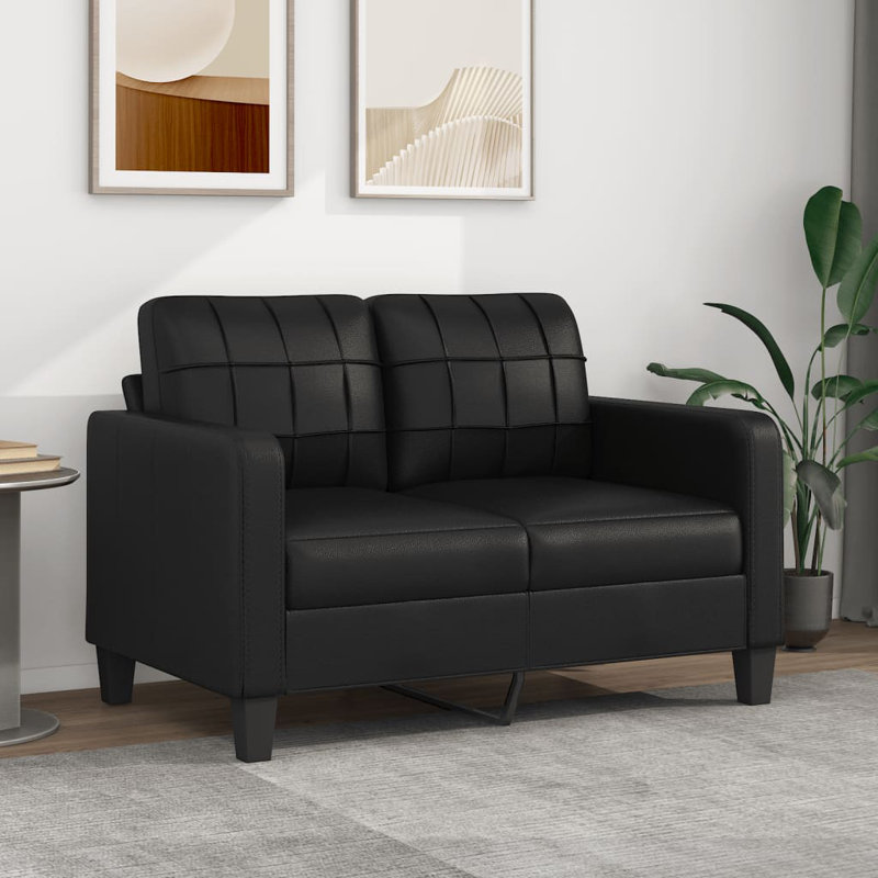 Causeuse rembourrée Adeesa, Noir, H 31,5 po x l 54,3 po x P 30,3 po