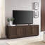 Meuble télé Tillman pour téléviseur de 75 po ou moins en brun d'aulne avec rangement, tablettes réglables et système de gestion des câbles - Console multimédia transitionnelle avec quincaillerie en laiton pour le salon-1072986184