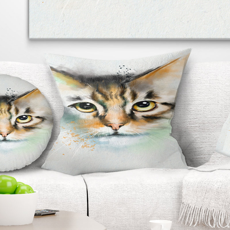 Oreiller solide look of cat, 16 po x 1 po, Coussin décoratif