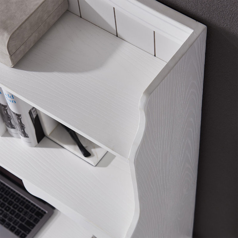Bureau de direction rectangulaire blanc en bois massif avec tiroirs, 29.92"H*39.37"W*19.69"D, Blanc