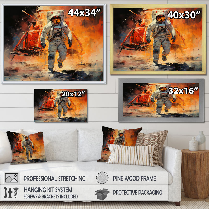 «The Apollo 11 Moon», reproduction sur toile, H 24 po x l 32 po x P 1 po, Toile tendue