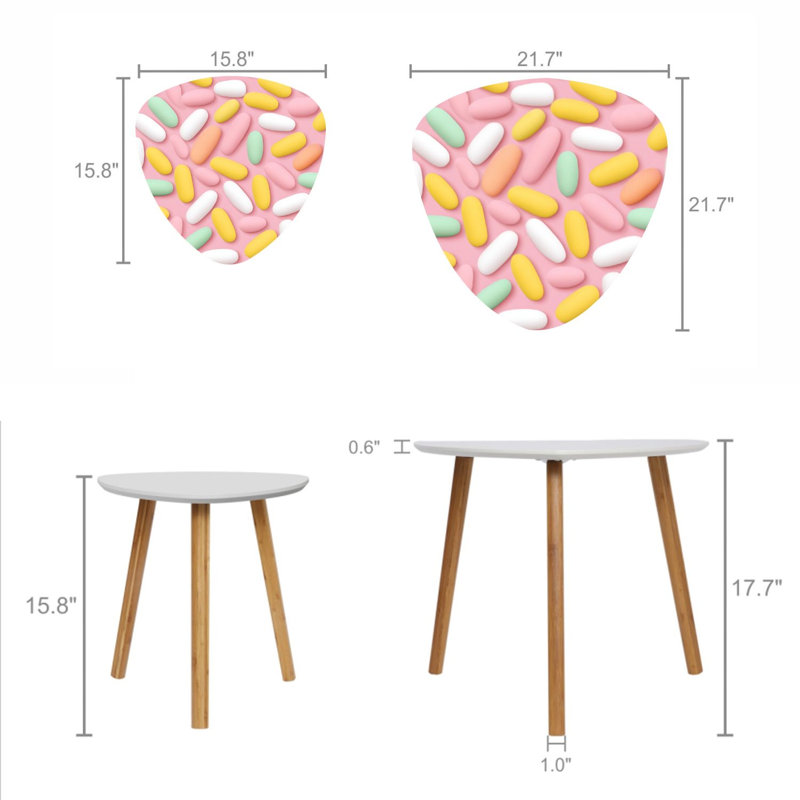 Ensemble de 2 tables basses gigognes Triangle