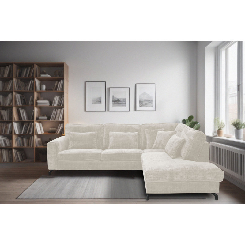 5 Seater Sofa & Chaise, Right Hand Facing, Cream