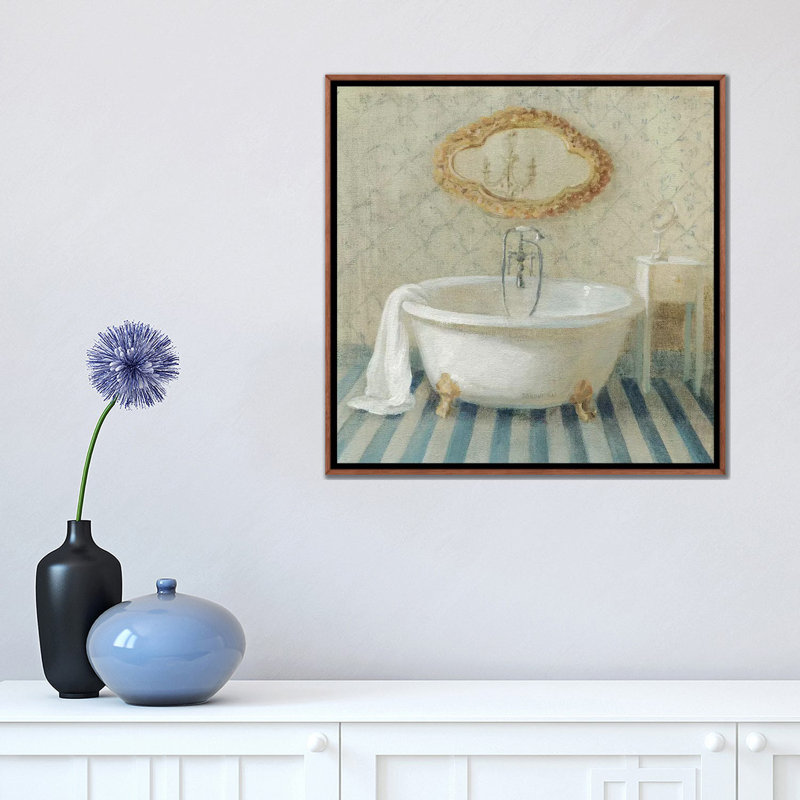 «Victorian Bath II» par Danhui Nai - reproduction d'art, H 18 po x l 18 po x 1,5 po, Toile avec cadre en bois brun classique