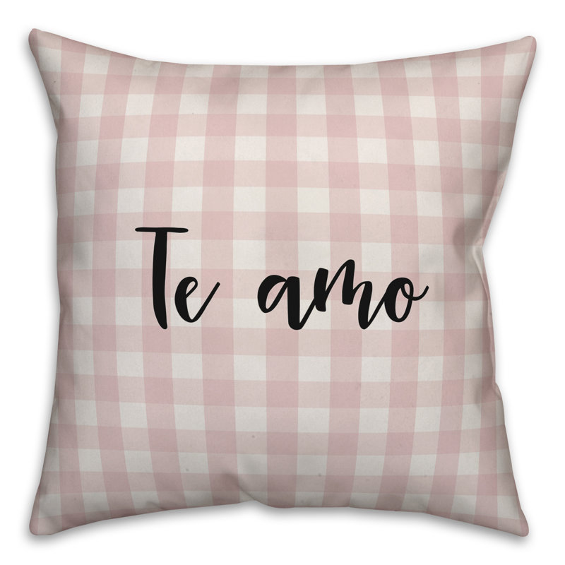  Coussin Te Amo, Rose / Noir, Housse de coussin