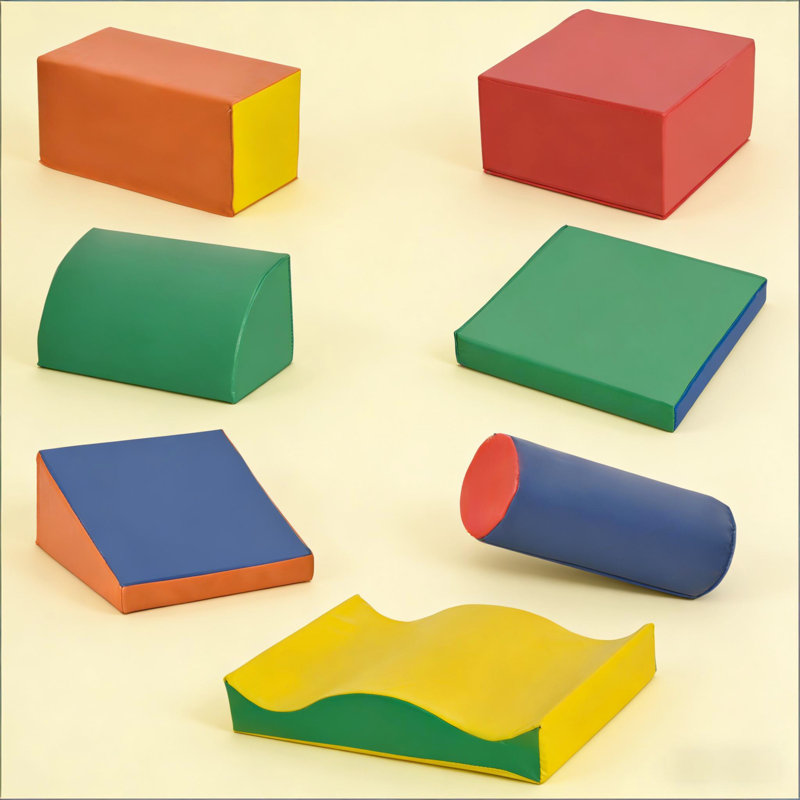 Équipement d'escalade coloré et doux: sept blocs de mousse polyvalents pour l'avancement cognitif et créatif de 1 à 3 ans: Imaginaire rampant