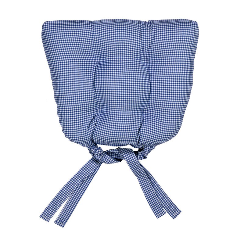 Melanie Blue/White Check Indoor Dining Seat Cushion (Set of 4)