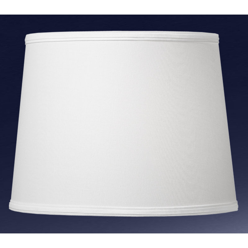 Abat-jour tambour en lin, H 9 po x l 12 po x P 12 po, Blanc