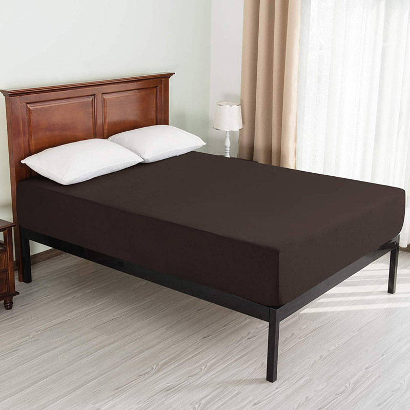 Protège-matelas ajusté ultra doux, Chocolat, Plein