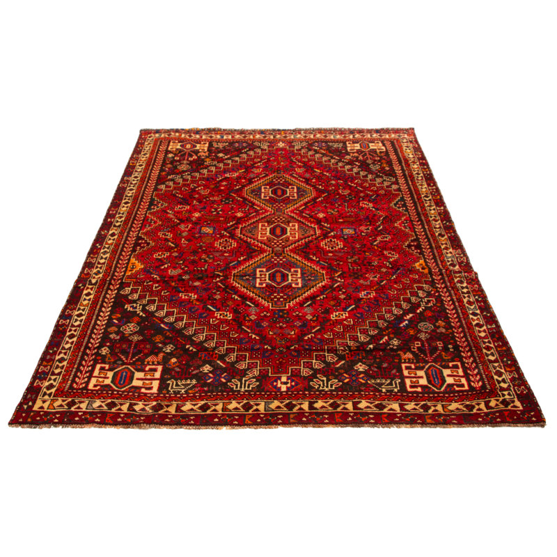 Tapis rouge unique en son genre 6 pi 11 po x 9 pi 10 po Melis