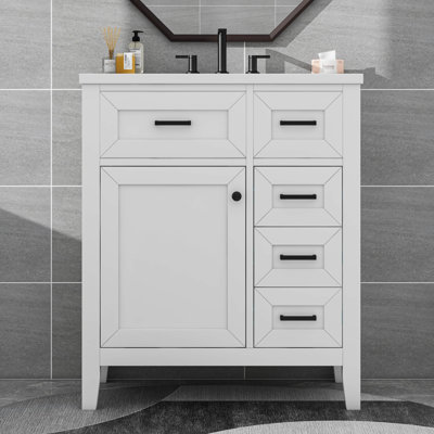30" Bathroom Vanity With Sink Combo,Drawers