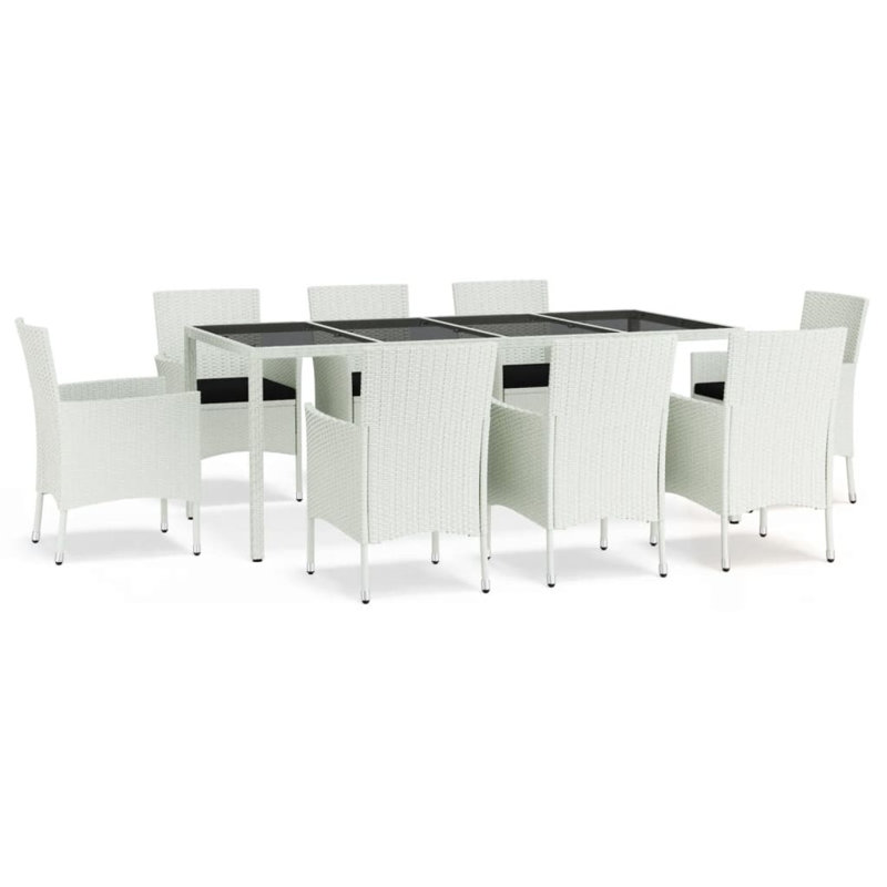 Ensemble de salle à manger avec coussins Serg, 8, H 29,5 po x l 35,4 po x L 74,8 po