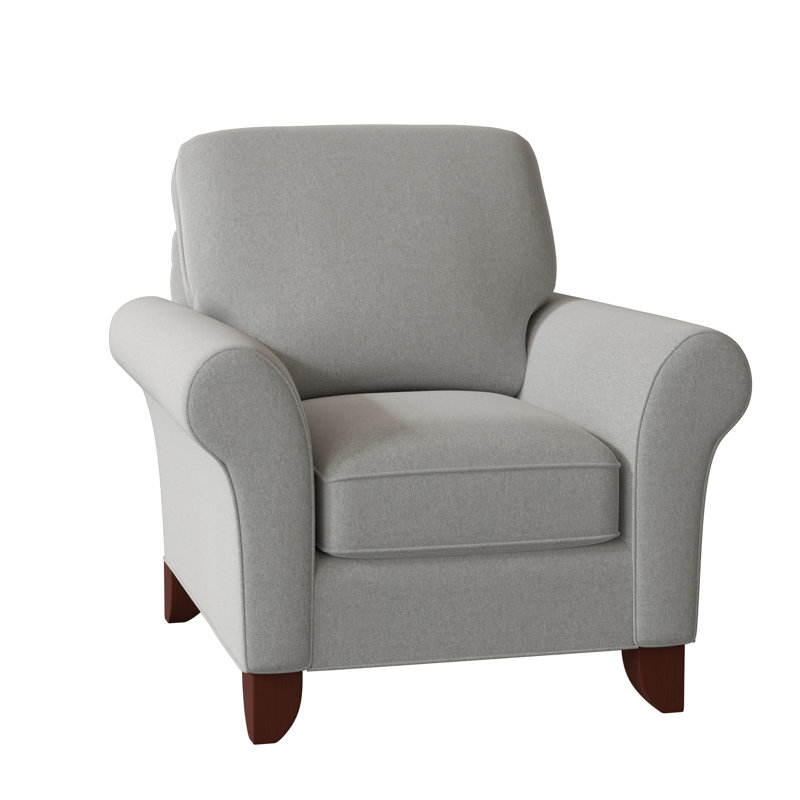 Fauteuil de 38 po de large Almada, Popstitch 21 colombe, Pécan, Non