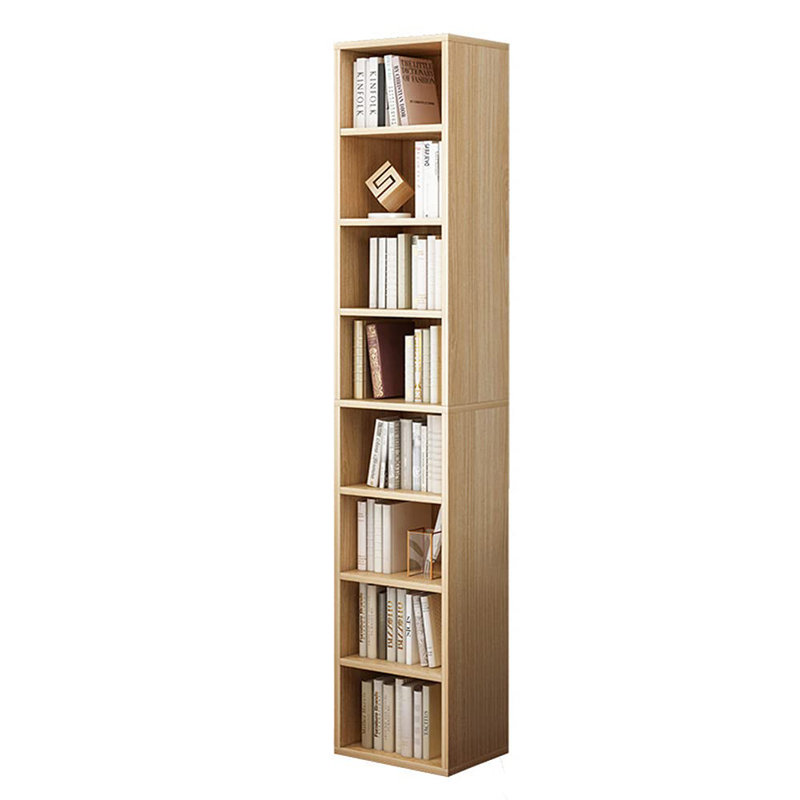 7-Shelf Freestanding Corner Bookcase, Oak, 8-cubes: 12.99"(W) x 11.81"(D) x 70.87"(H)