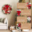 Couronne de Noël pré-éclairée 24 pouces avec lumières DEL, couronne à piles avec boules et pommes de pin