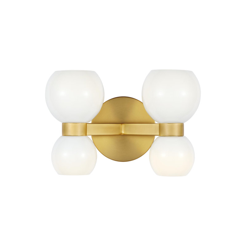 4 - Light Armed Sconce, Burnished Brass