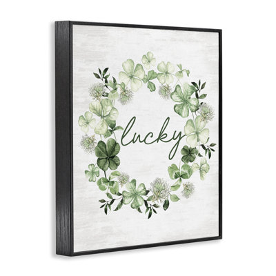 Couronne botanique «Lucky Clovers», estampe numérique giclée, design par lettré et doublé