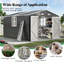 Remise de rangement pour l'extérieur avec fenêtres et panneaux de toit en polycarbonate, 10 pi L 16 pi. D, gris anthracite