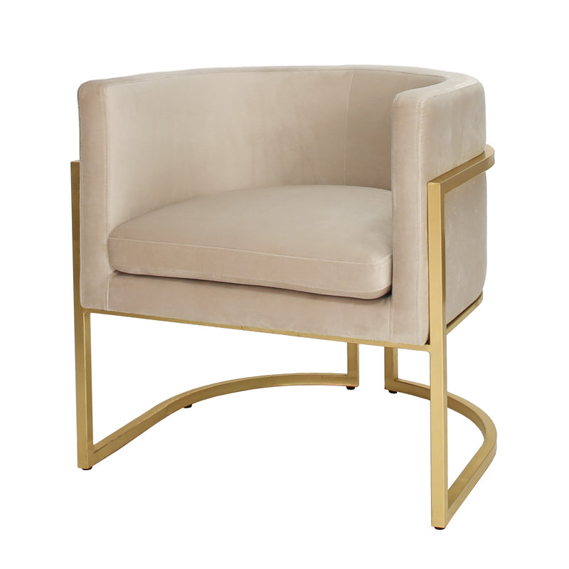 Jenna Barrel Chair, Gold Leaf, Gray