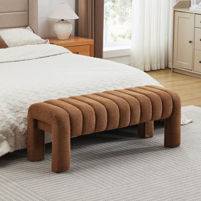 Oyan Modern Channel Tufted Backless Upholstered Bench