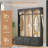 74.8" H 3-In-1 Hall Tree With Bench, Farmhouse Bench With 8 Retro Hooks And 3 Drawers, Rustic Entryway Coat Rack For Hallway, Entryway, Living Room, Black-1727811900