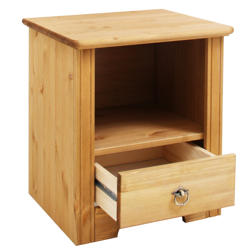 Fitzgerald 45cm W Solid Wood Bedside Table, Oiled