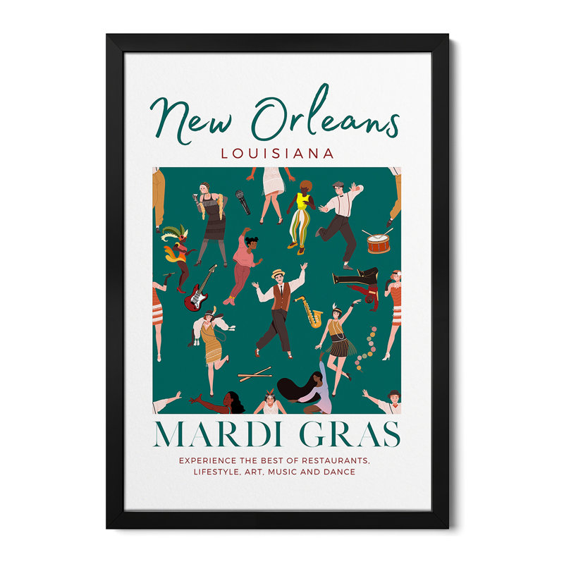 Affiches encadrées de qualité supérieure Mardi Gras de la Nouvelle-Orléans, H 32 po x l 24 po