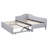 Twin Size Upholstered L-Shaped Upholstered Daybed with Pop Up Trundle, Gray-1691099906