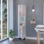 Garde-manger à 2 portes avec 2 espaces de rangement et 2 tablettes ouvertes, parfait pour le rangement et la présentation dans les maisons modernes