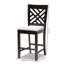 Tabouret de comptoir en bois massif Fraserburgh avec finition brun noyer, H 42,52 po, l 18,31 po et P 20,28 po-1160400887-1160400885-1160400392