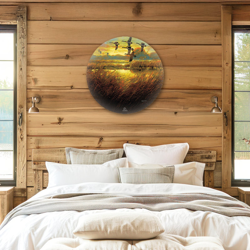 Panneau mural rond en bois « Fin parfaite » (53 cm).