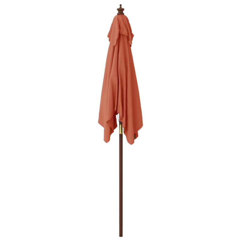 Balgobin Garden Parasol with Wooden Pole 198x198x231 cm, Terracotta