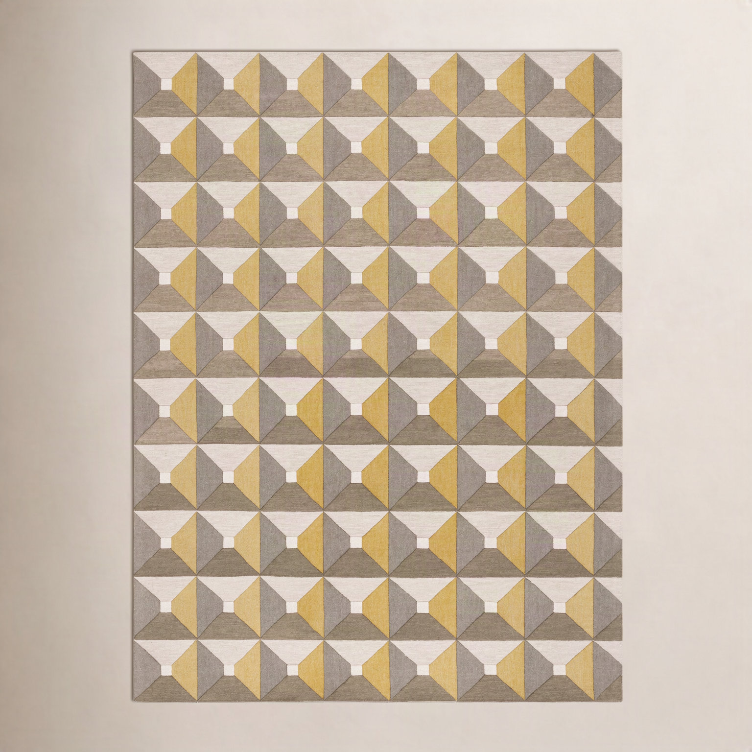 Gilderoy Gold Gray Hand-Tufted Wool Rug, Rectangle 8' x 10'