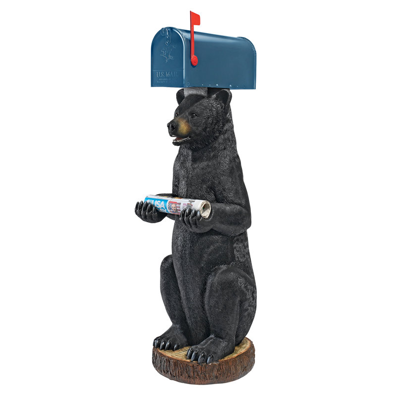 Postal Bear Mailbox Post Sleeve Statue