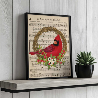 «Cardinal Carols Wreath» par Annie Lapoint, reproduction d'art