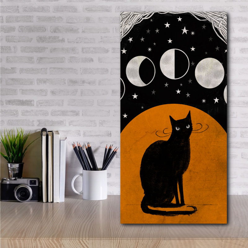 « moon & cat », reproduction d’impression sur toile tendue