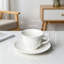 Ensemble de 4 tasses à café et soucoupes en porcelaine de 4 oz avec soucoupes, ensemble de thé en céramique blanc classique pour thé, café, café au lait, café moka, four à micro-ondes et au four