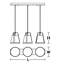 Luminaire suspendu linéaire 3 lumières Lizzette - 60 W-110095110