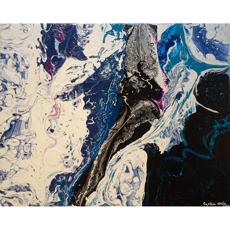 'Peeking Through Foam' - Wrapped Canvas Painting Print