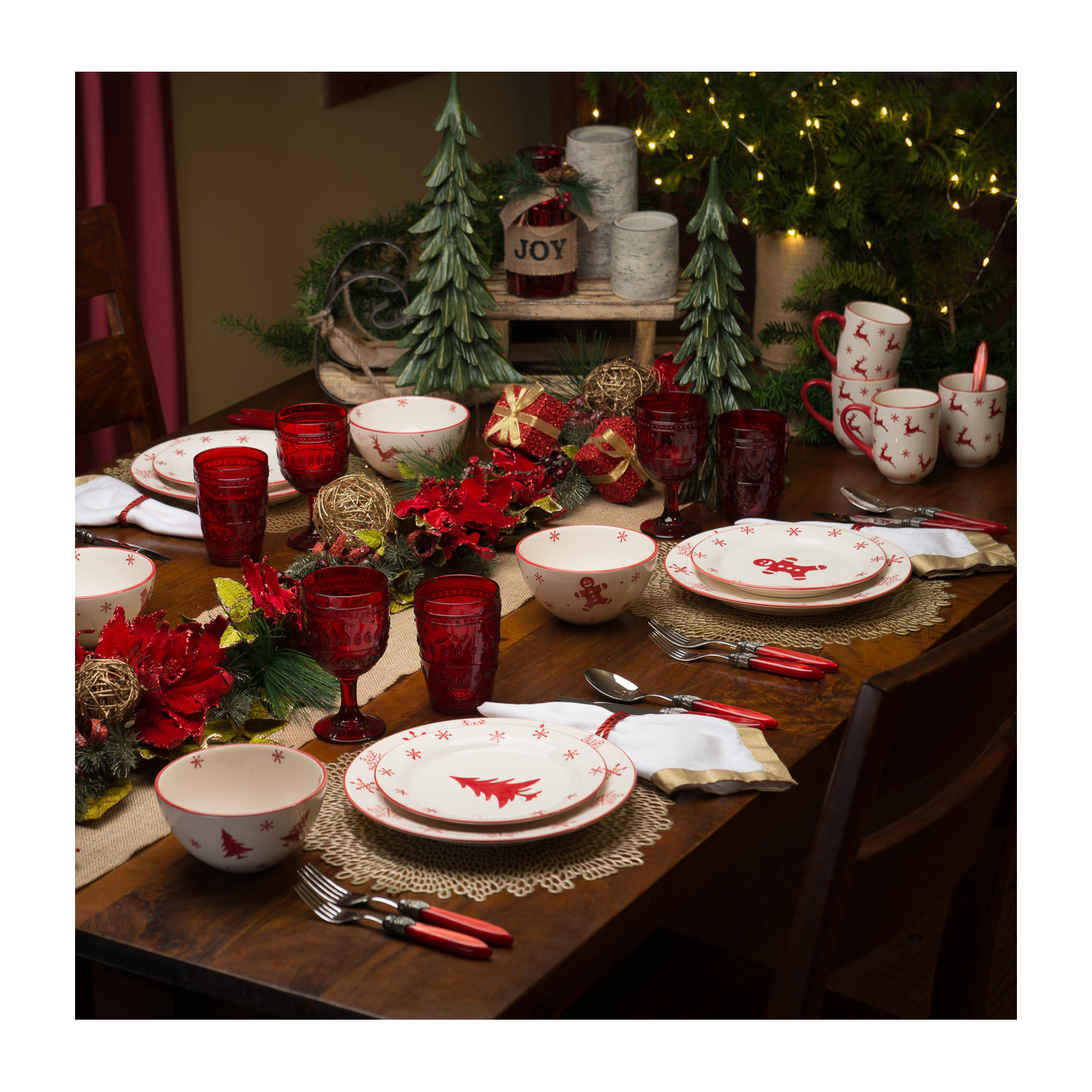 Winterfest 4 Piece Holiday Entertainment Serving Set