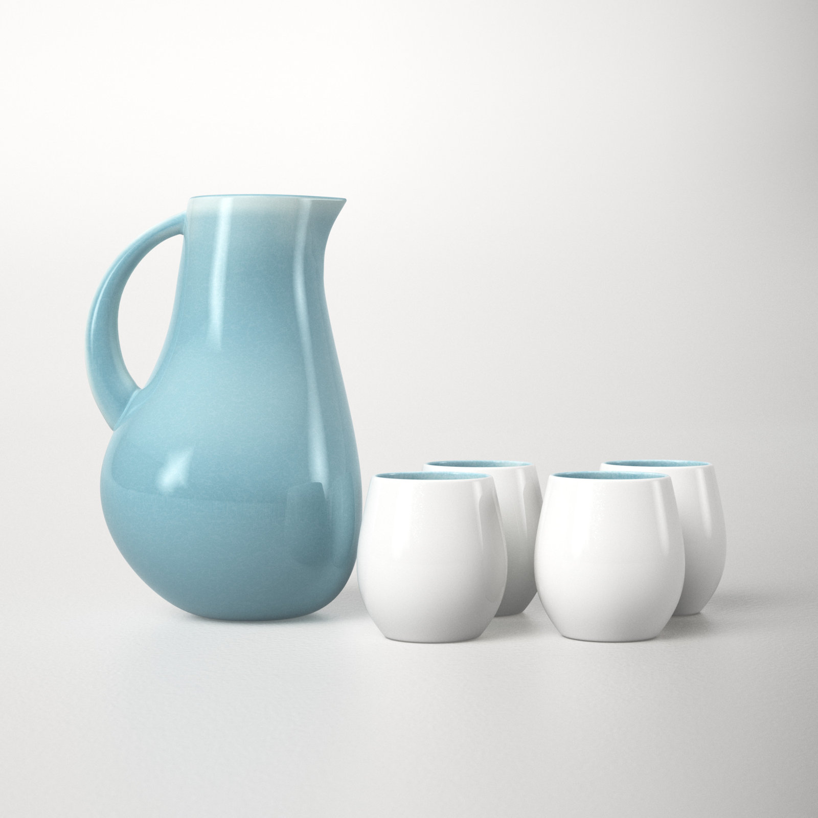 Borgen 72oz. Stoneware Pitcher, Capri