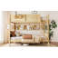 Lit superposé avec plateau pratique et tablettes de rangement, fabrication en bois massif-472250829