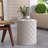 Antique White Concrete Side Table With Nautical Pattern - 15.11" W X D 18.25" H Ready To Use Stylish Lightweight End Rope Accent Height No Assembly Needed