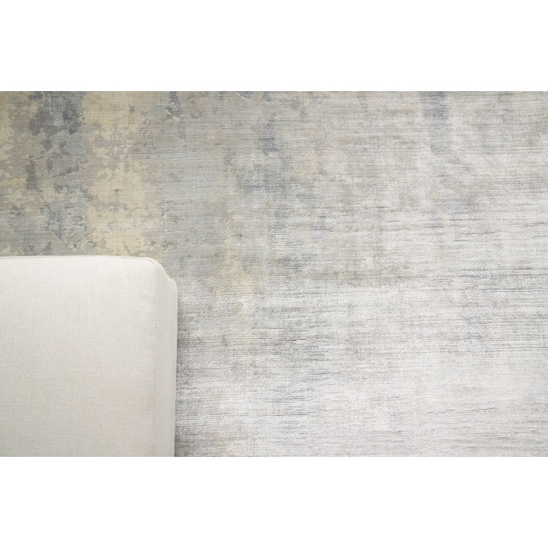 Koda Handmade Synthetic Silver/Blue/Brown Area Rug, Rectangle 12' x 17'4"