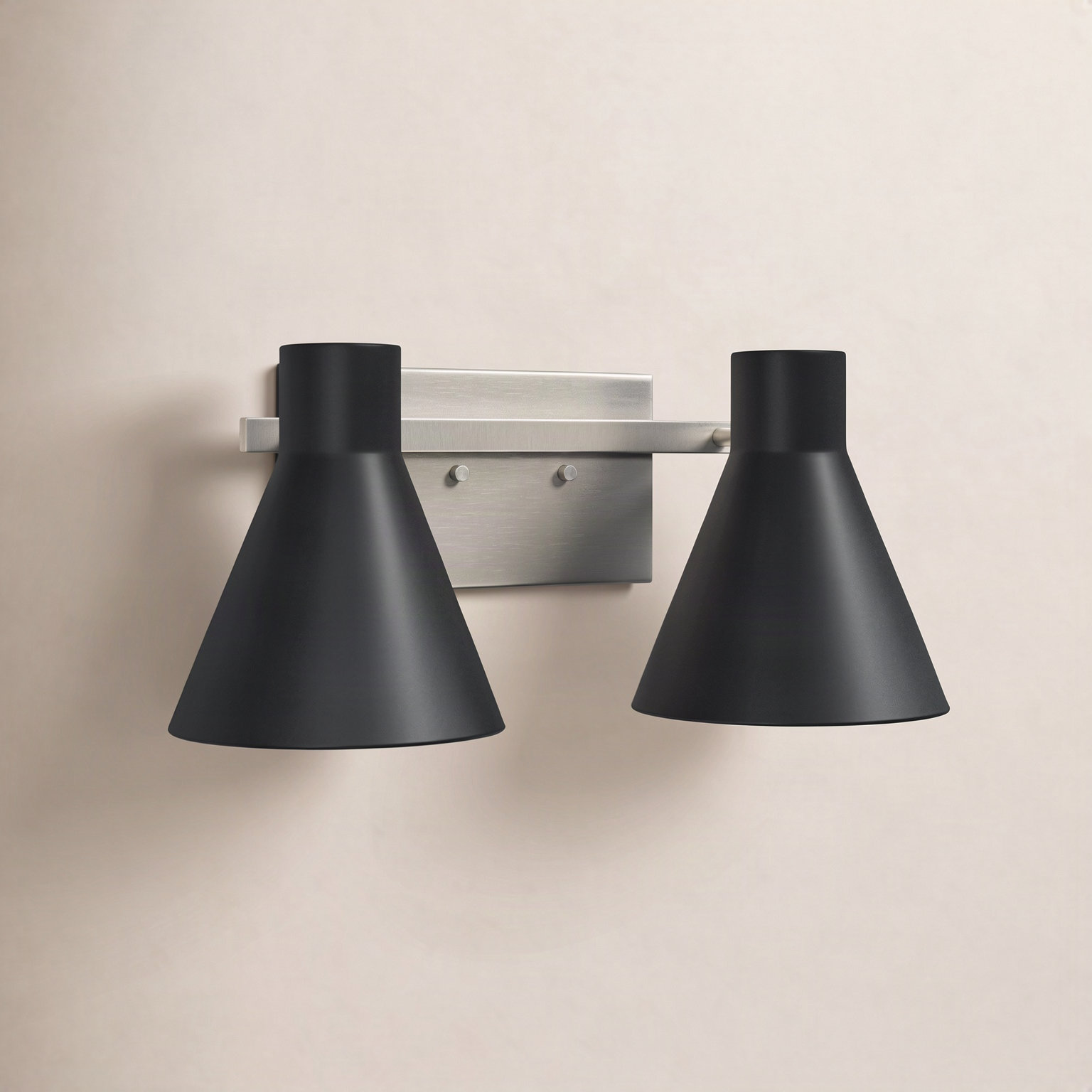 Byers 2-Light Dimmable Vanity Light, Brushed Nickel, No
