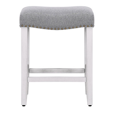 Ileana Upholstered Counter Stool with Solid Wood Frame