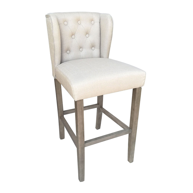 Tabouret de bar contemporain 29,5 po Abdurahman, Beige