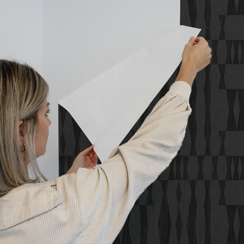 Diyar 16.5' L x 20.5" W Textured Peel and Stick Wallpaper Roll, Carbon